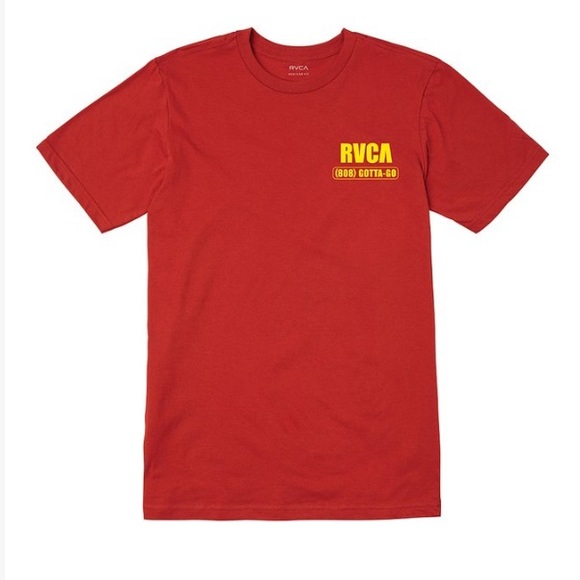 RVCA Other - NWT Baja Red ‘ RVCA Bail Bonds’ Tee- Men